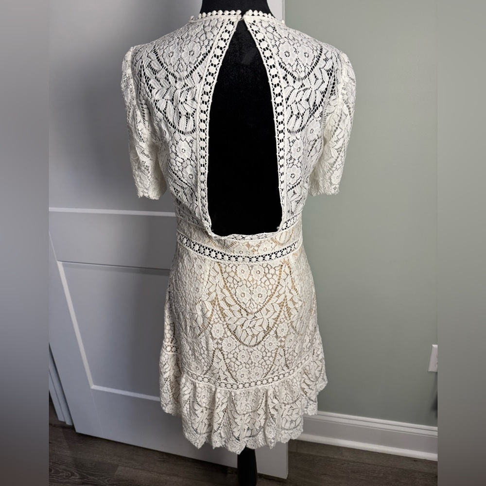 SAYLOR White Lace Mini Dress - Picture 5 of 13